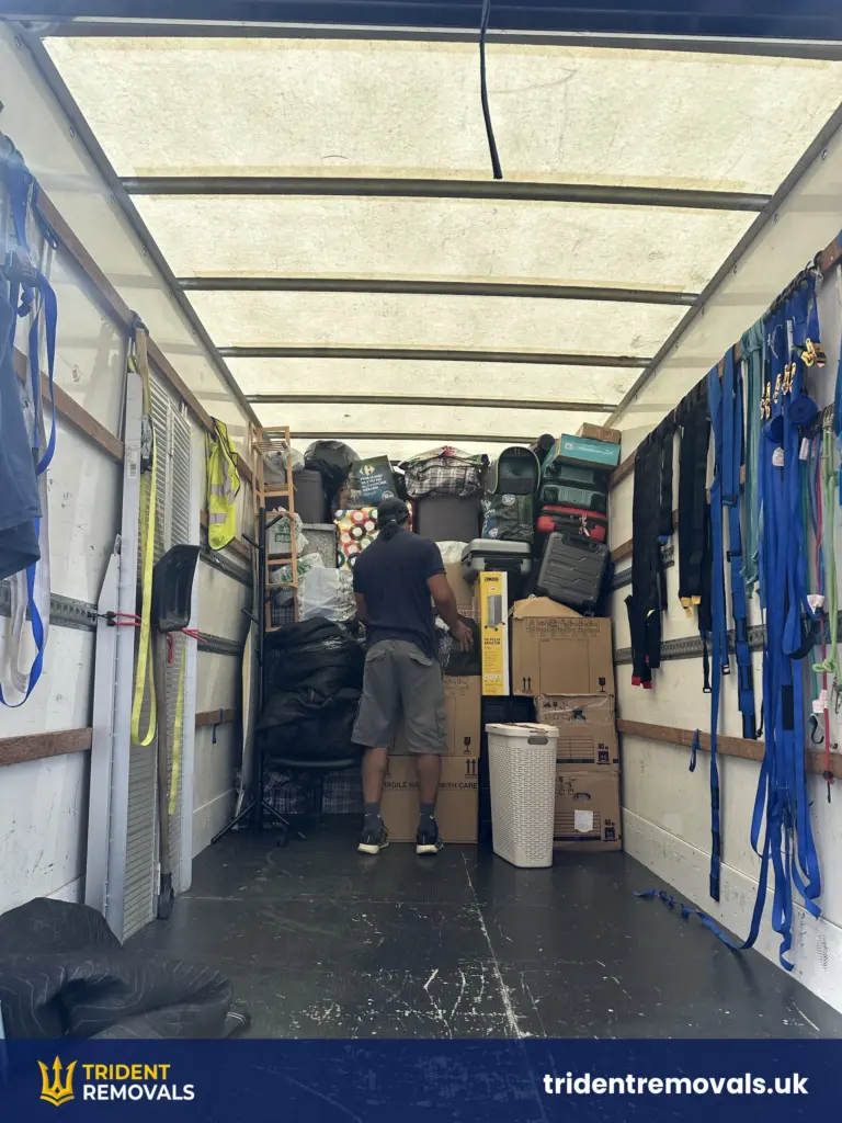 Luton van loaded to the roof during a 3 bed house removal in Liverpool