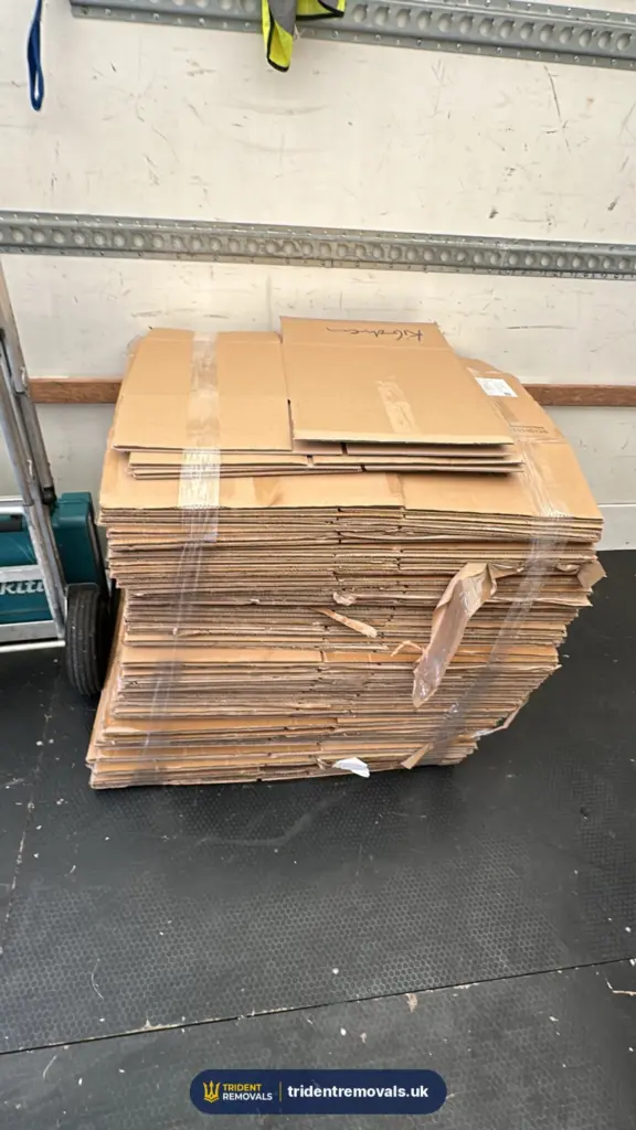 Flat packed moving boxes packing materials in Liverpool – Trident Removals