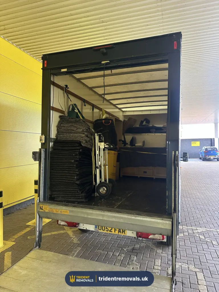 Luton removal van loaded moving blankets in Liverpool – Trident Removals