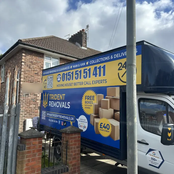 Trident Removals Luton van outside a 3 bed house in Norris Green, Liverpool