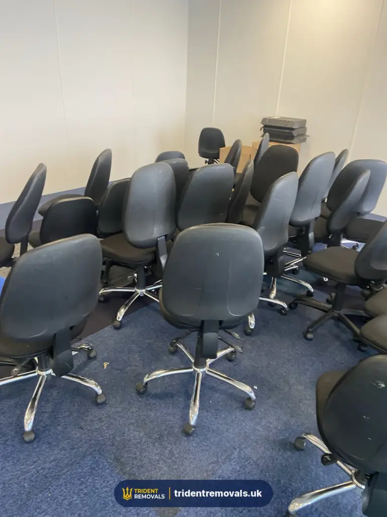 Office Removals Reliable Removals and House Clearance in Liverpool Office chairs collected during an office clearance in Liverpool