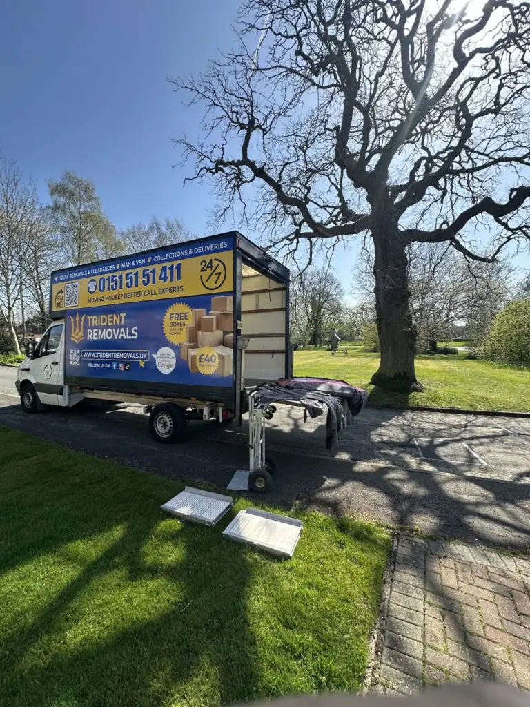 Household Waste & Furniture Collection Prices in Liverpool Reliable Removals and House Clearance in Liverpool Trident removals van tail lift man and van in Liverpool – Trident Removals