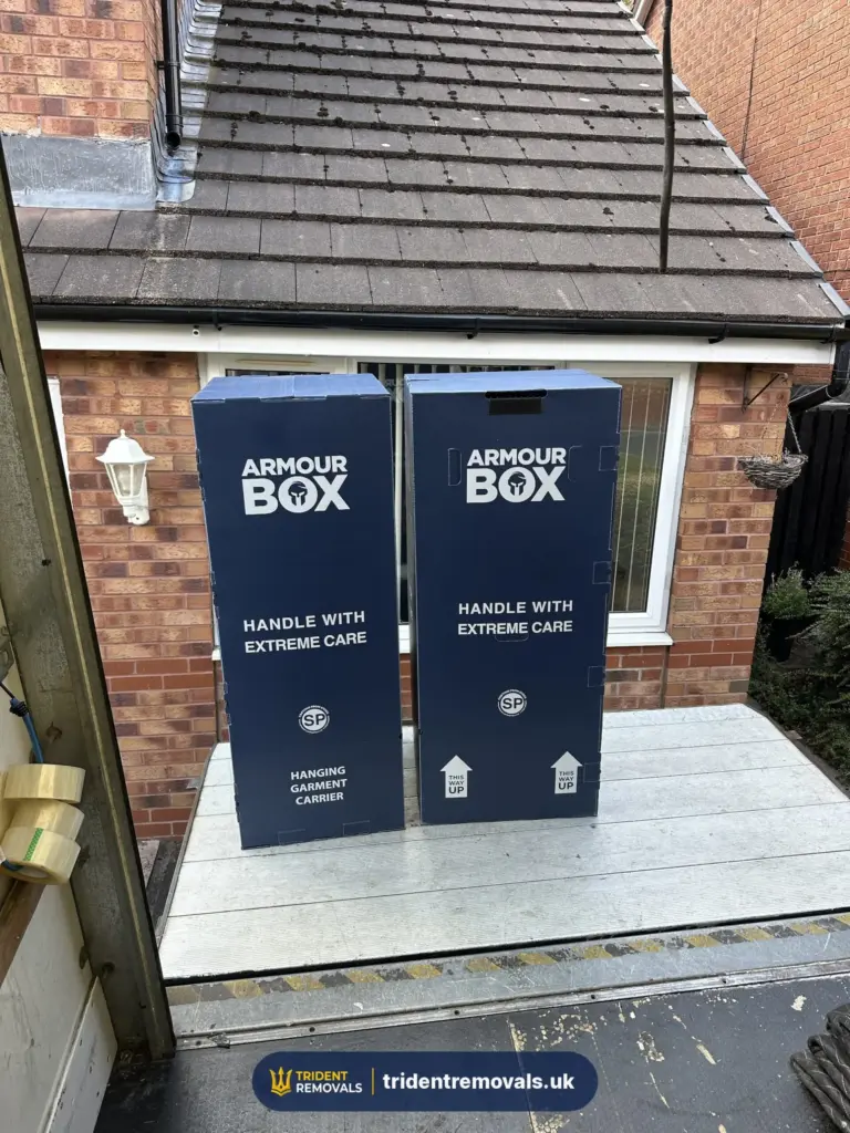 Wardrobe boxes hanging garment carriers house move in Liverpool – Trident Removals
